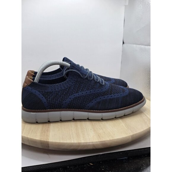 johnson and murphy charcoal Blue Lug Knit Wingtip mens shoes 8.5M Slip On - Picture 3 of 8